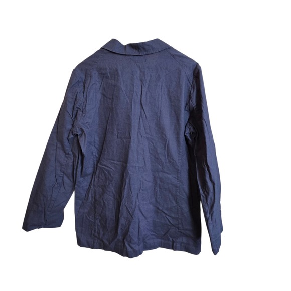 New Piombo Linen Blend Large Blue Blazer Jacket - Picture 7 of 12